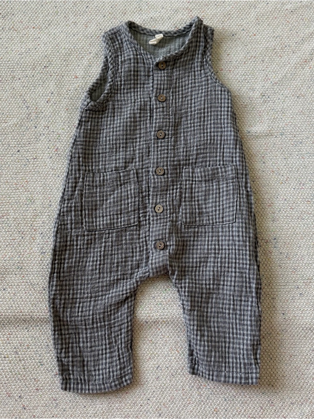 Quincy Mae Textured Sleeveless Baby Romper
